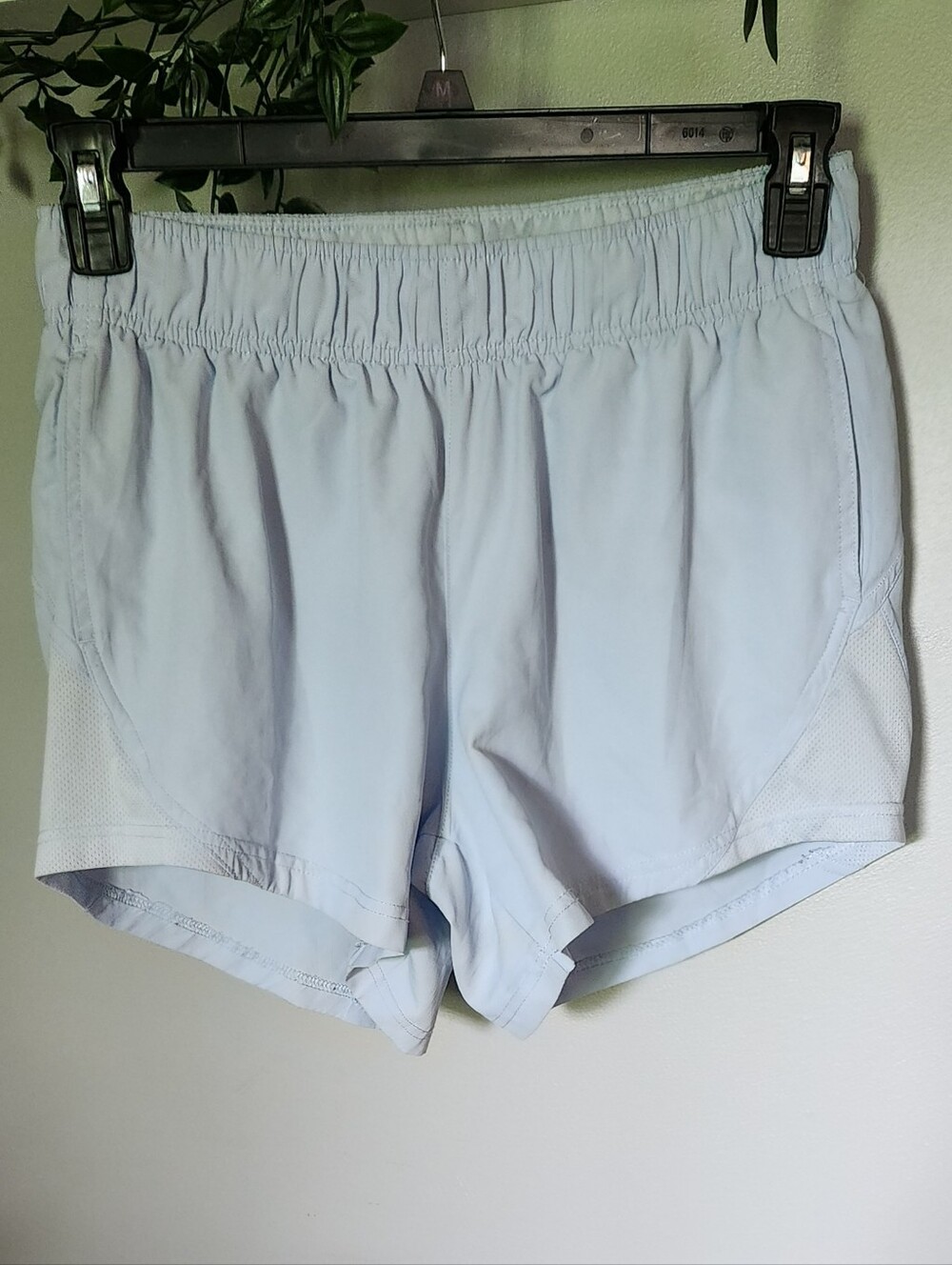 Pale Blue Running Shorts with Mesh Panels